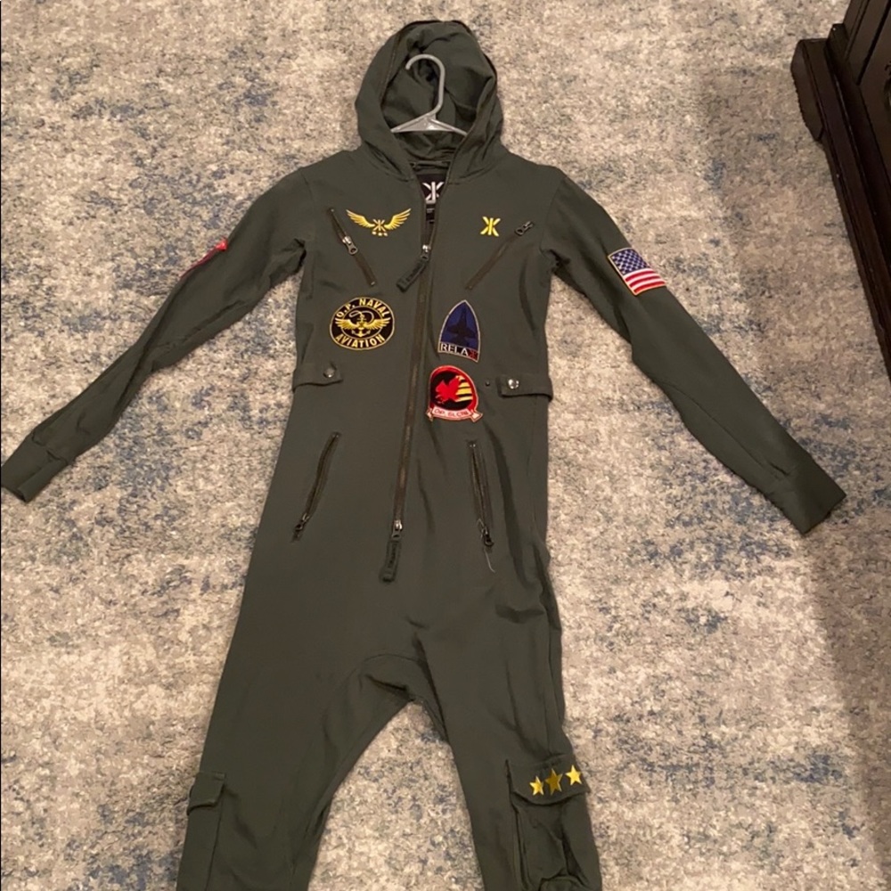 One piece jumpsuit.